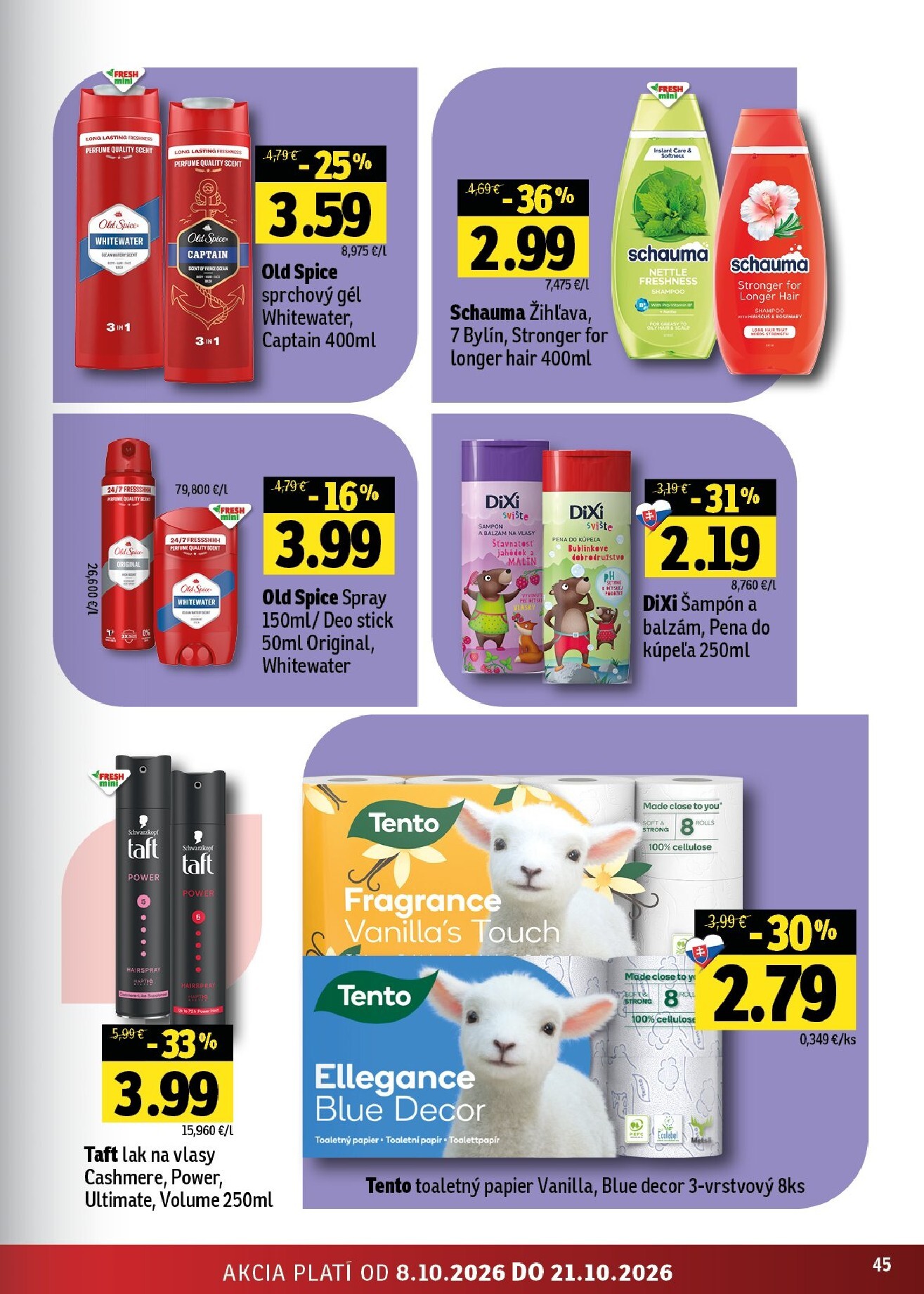 fresh - Nový Fresh - Stredné a západné Slovensko leták od štvrtka, 08.10.2026 do stredy, 21.10.2026 - page: 45