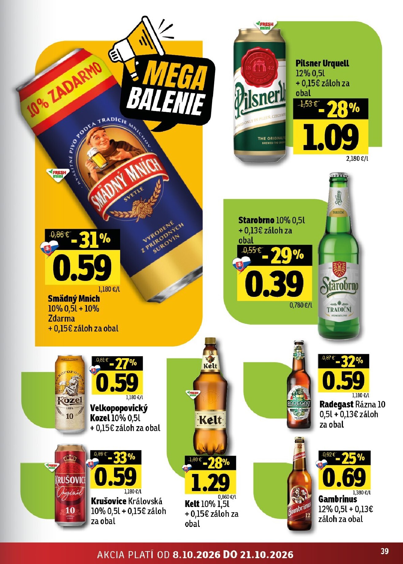 fresh - Nový Fresh - Stredné a západné Slovensko leták od štvrtka, 08.10.2026 do stredy, 21.10.2026 - page: 39