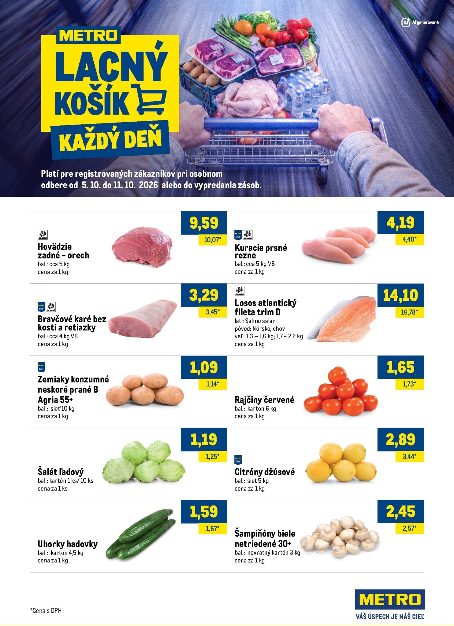 metro - Aktuálny Metro - Lacný košík leták od pondelka, 05.10.2026 do nedele, 11.10.2026