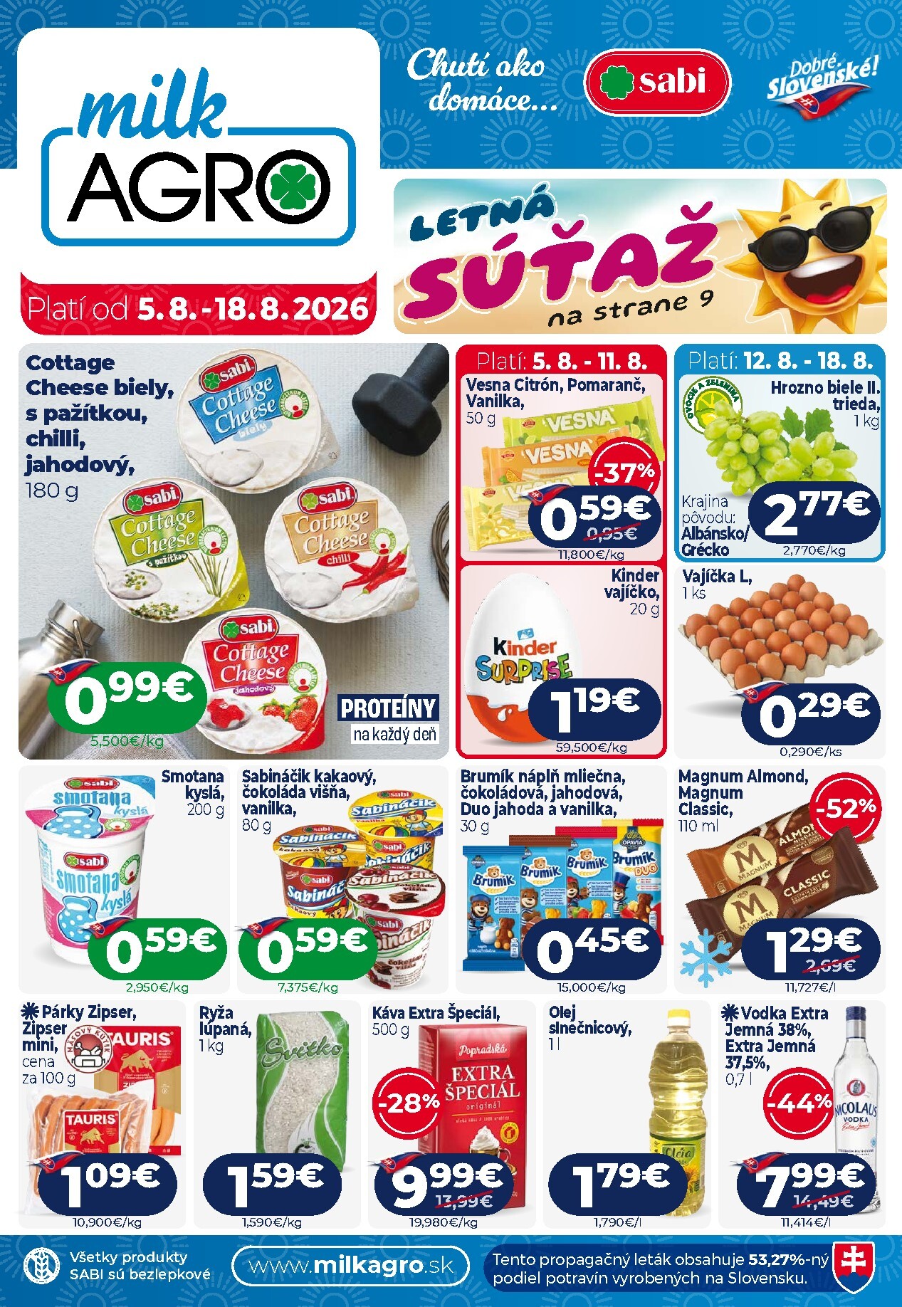 milk-agro - Nový Milk Agro leták od stredy, 05.08.2026 do utorka, 18.08.2026