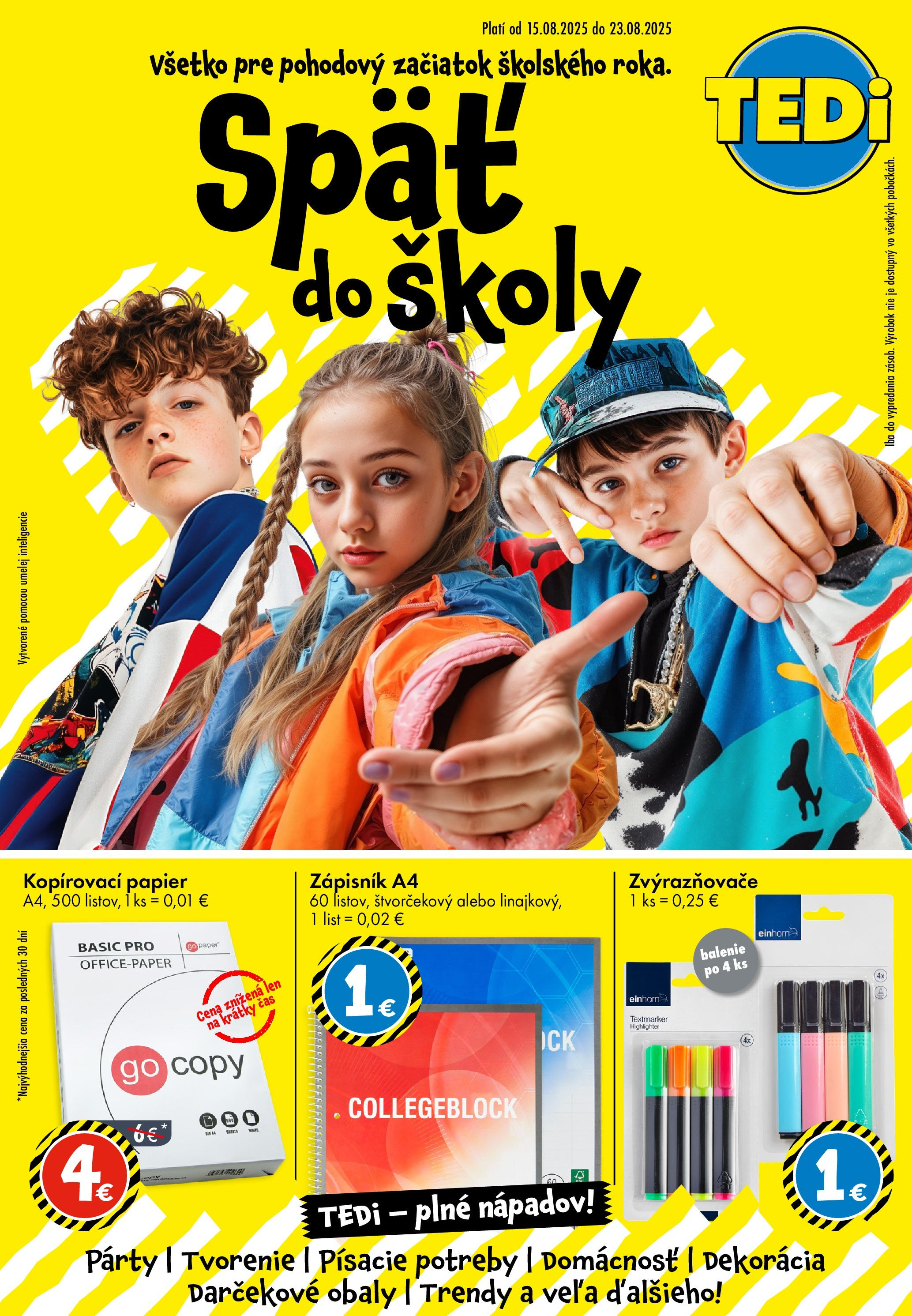 tedi - Leták TEDi - Späť do školy platný od 15.08. do 23.08.