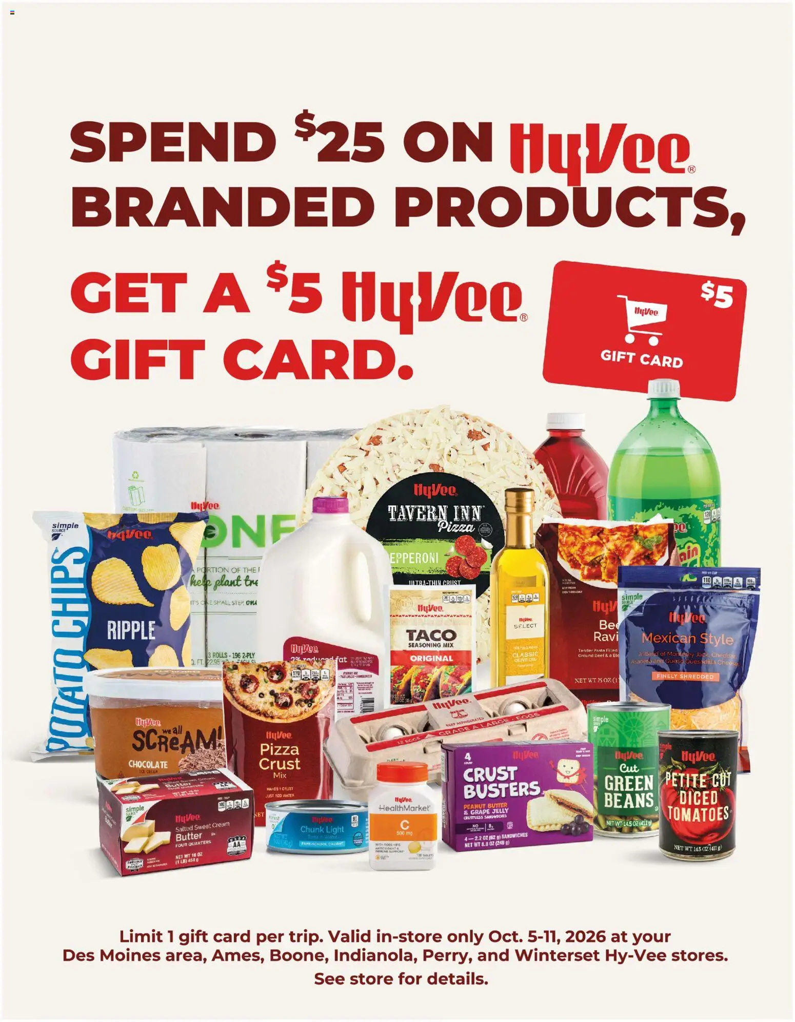 hyvee - HyVee Hy-Vee Brands Gift Card Promotion - 10/05 - 10/11 2026