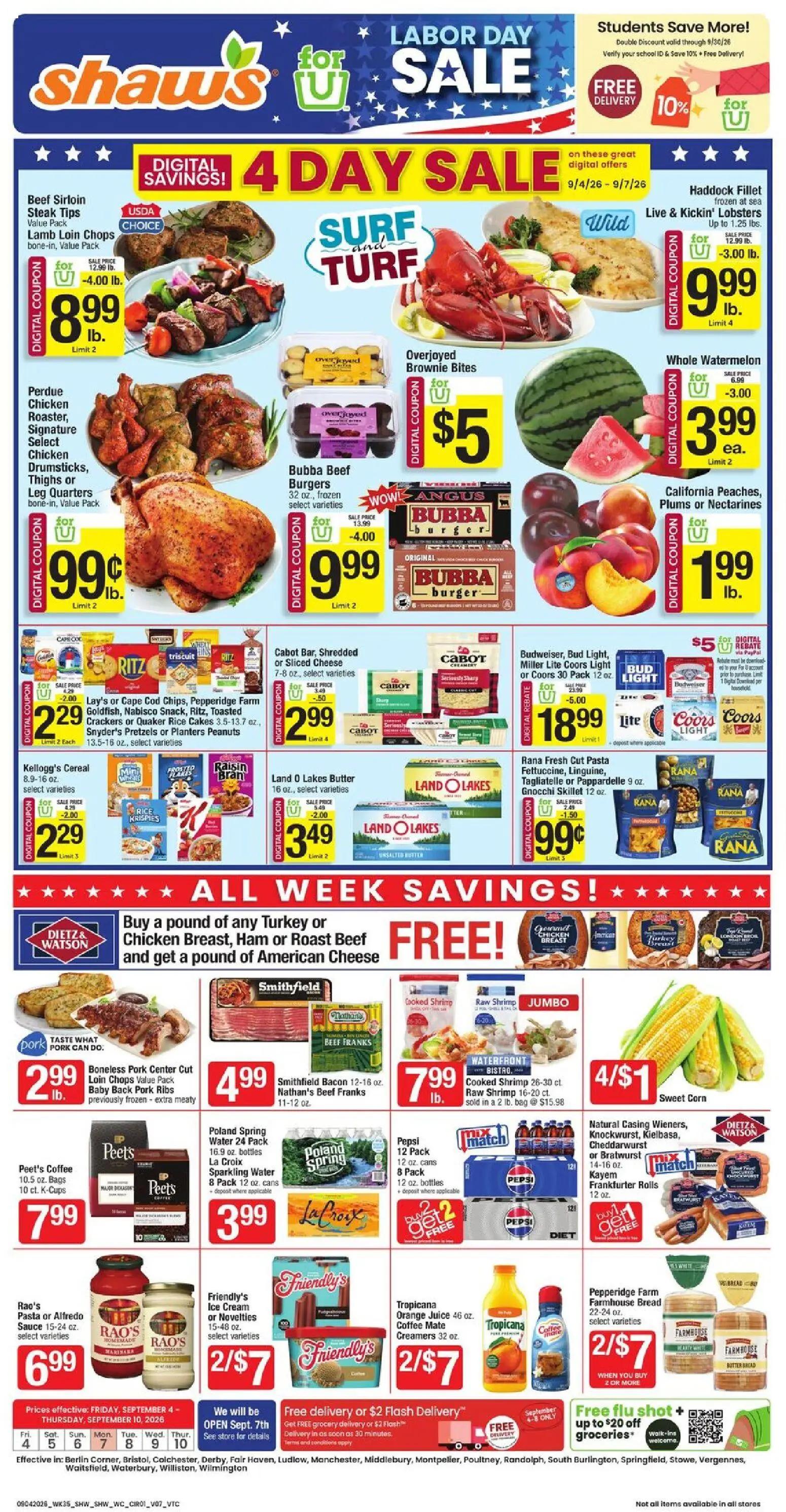 shaws - Shaw's Weekly Ad - VT - 09/04 - 09/10 2026