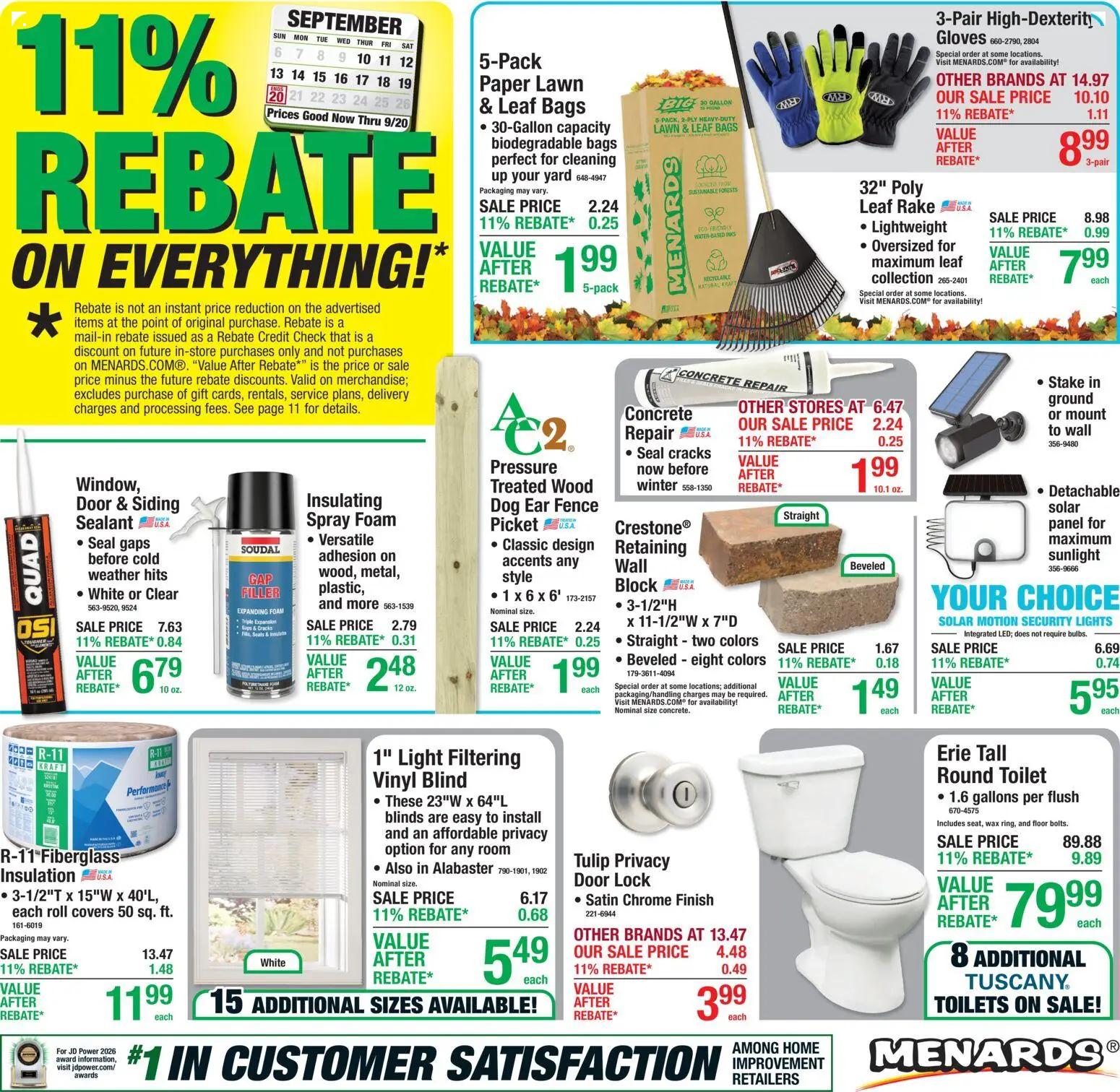 menards - Menards Weekly Ad - 09/10 - 09/20 2026