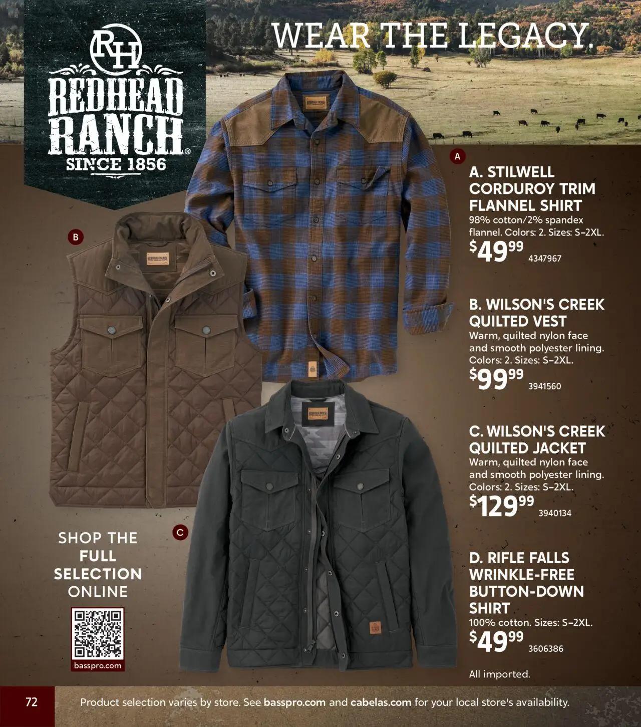 cabelas - Cabela's Fall Clothing 25 - from Wednesday 10/01 2025 - page: 72