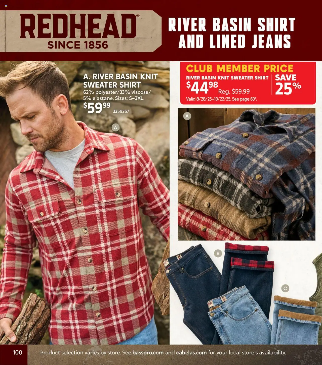 cabelas - Cabela's Fall Clothing 25 - from Wednesday 10/01 2025 - page: 100